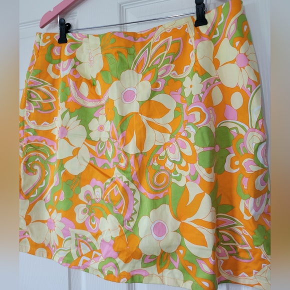 Papagallo Womens Floral Retro Skirt/Skort Size 18W Back Zipper - Picture 1 of 4